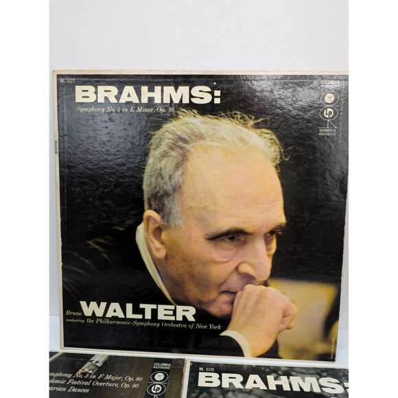 Bruno Walter Brahms Symphony No 4 Symphony No 3 Symphony No 2 Lot of 3 Albums - Picture 2 of 8